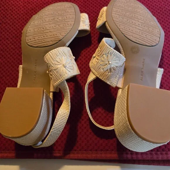 Alex Marie (Dillards) 8M raffia bone sandal, new never worn - Picture 5 of 6